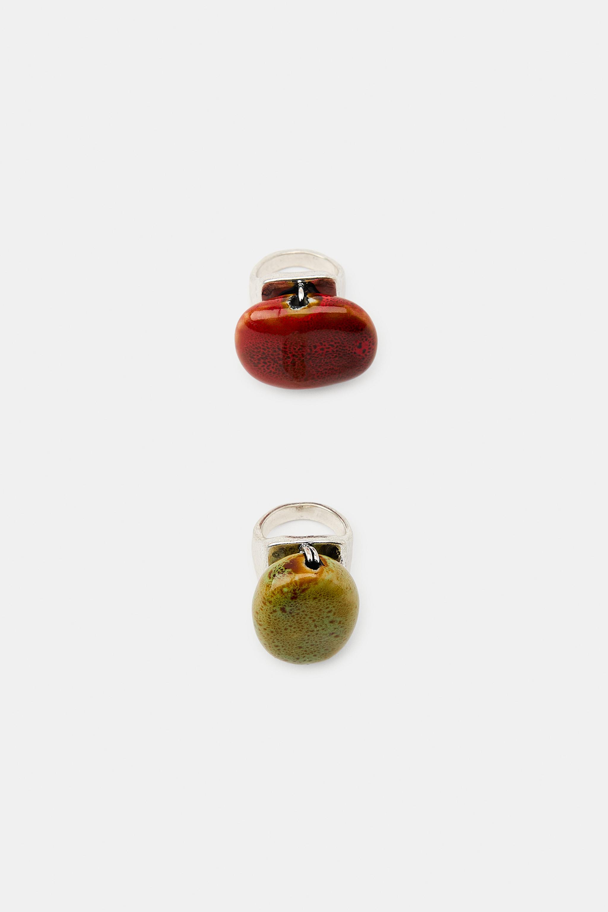 PACK OF 2 MAXI STONE RINGS